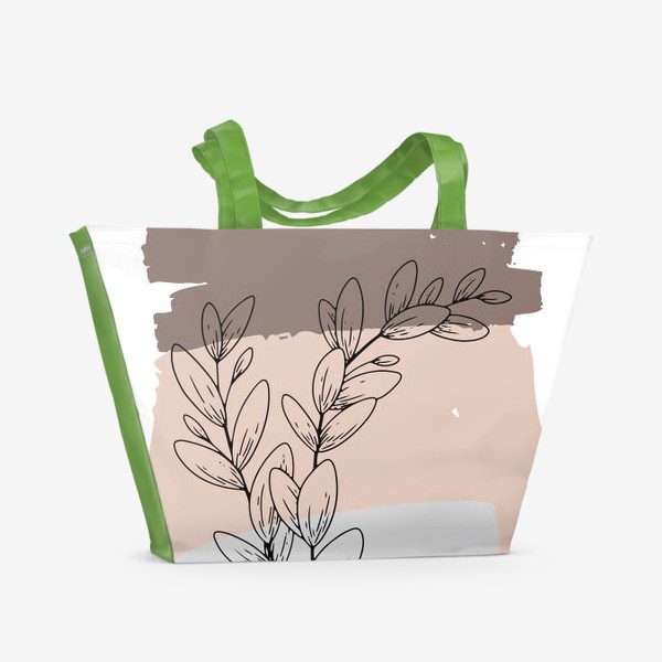 Пляжная сумка « Принт с растением»