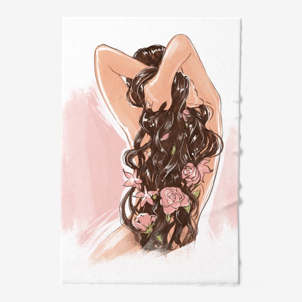 Полотенце «Девушка цветы»