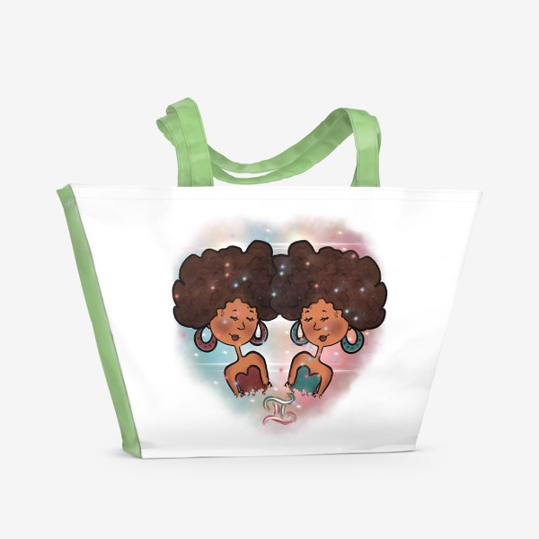 Пляжная сумка «Близнецы девушки знак зодиака»