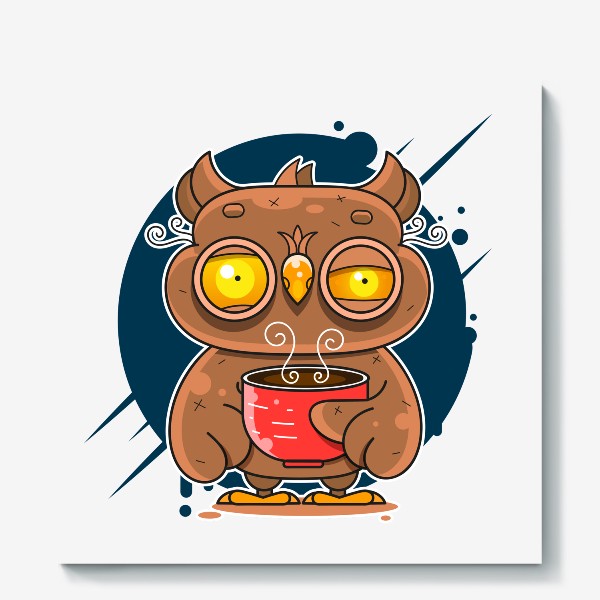 Холст «Owl coffee art»