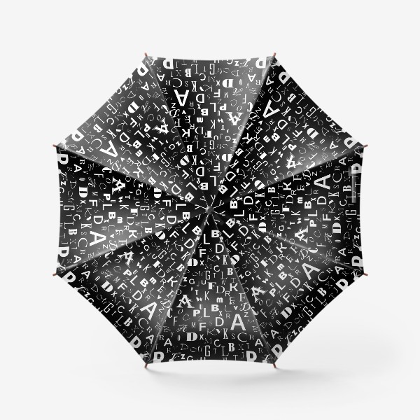 Зонт «Буквы на черном»