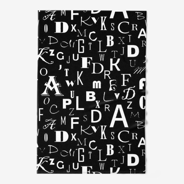 Полотенце «Буквы на черном»