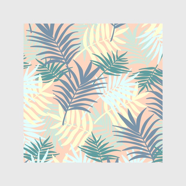 Шторы «Тропические листья на бежевом фоне»