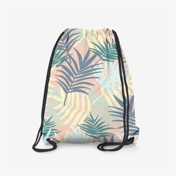 Рюкзак «Тропические листья на бежевом фоне»