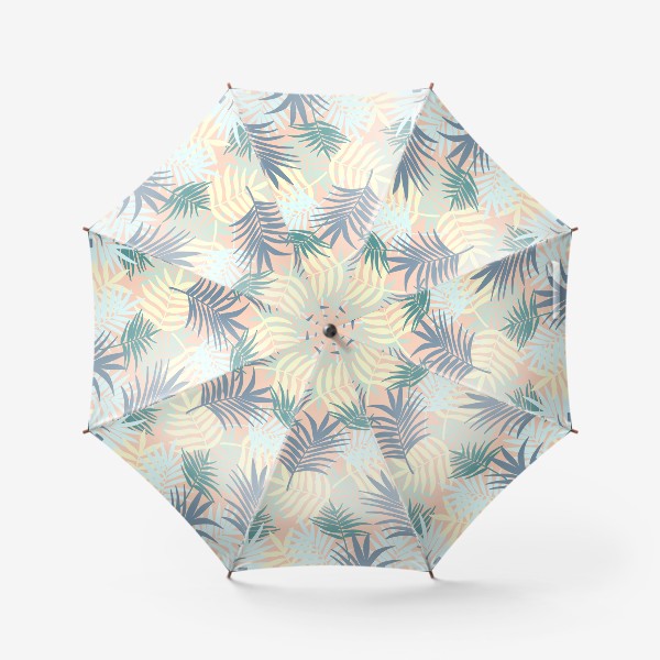 Зонт «Тропические листья на бежевом фоне»
