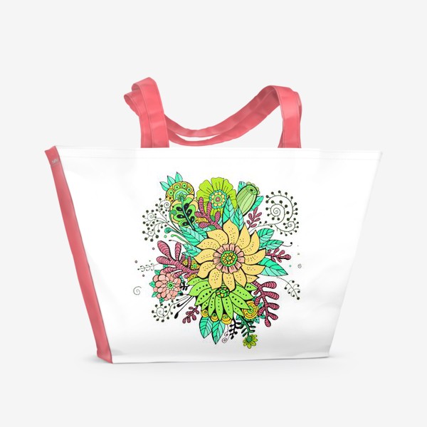 Пляжная сумка «I love flowers»