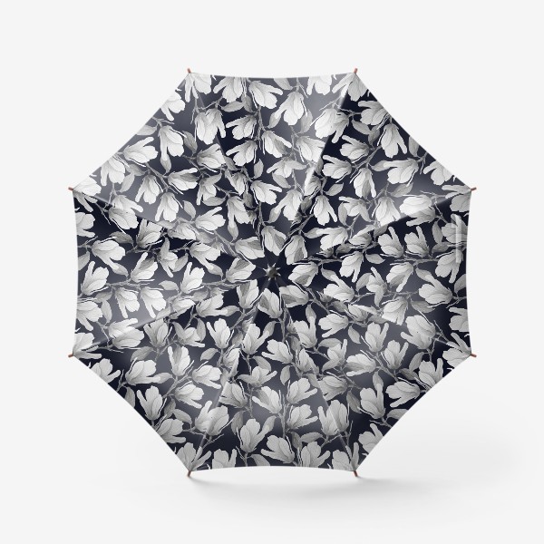 Зонт «цветущая магнолия в серых оттенках»