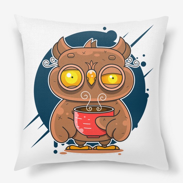 Подушка «Owl coffee art»