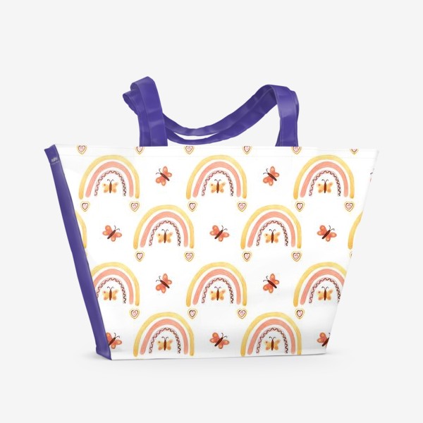 Пляжная сумка «Радуги бохо с бабочками паттерн»