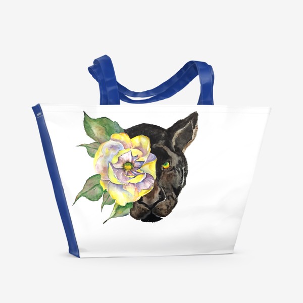 Пляжная сумка «Пантера цветок»
