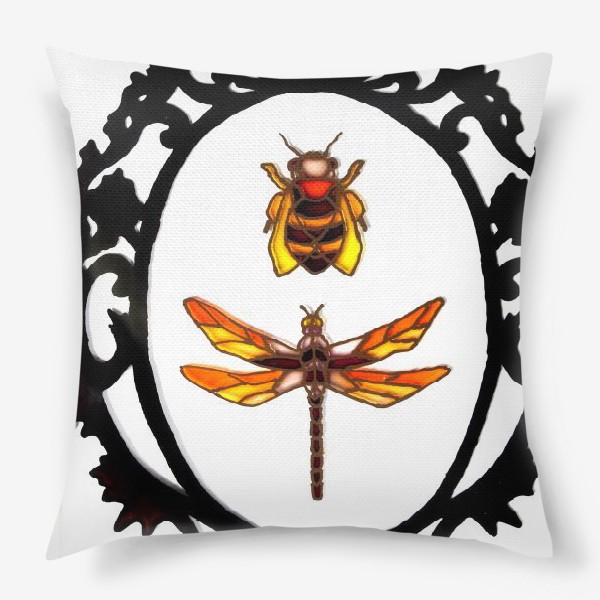 Подушка «"Пчела и стрекоза"»