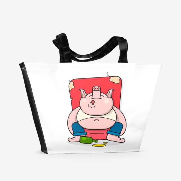 Пляжная сумка «The pig is sleeping»