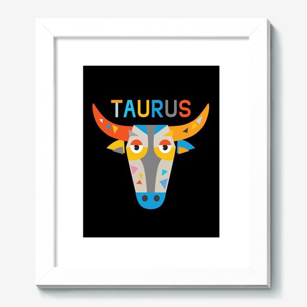 Картина «Taurus. Знак зодиака Телец. Черный»