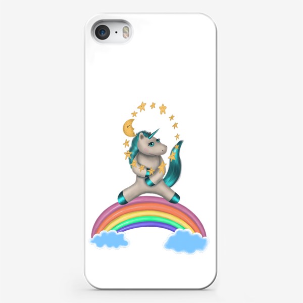 Чехол iPhone «Единорог жонглёр, жонглирует звёздами»
