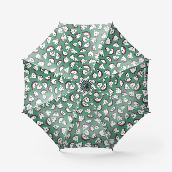 Зонт «Фантастический драконий фрукт на зеленом»