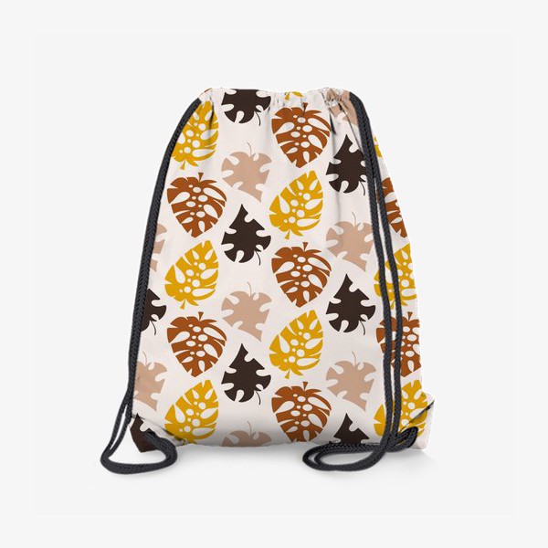 Рюкзак «Листья на бежевом природный паттерн»
