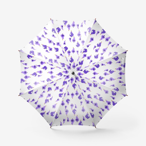 Зонт «Фиолетовые груши на белом хаотичный паттерн»