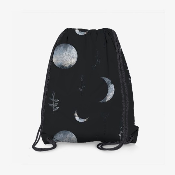 Рюкзак «Космос. Небесные тела и травы. Луна, месяц на темном»
