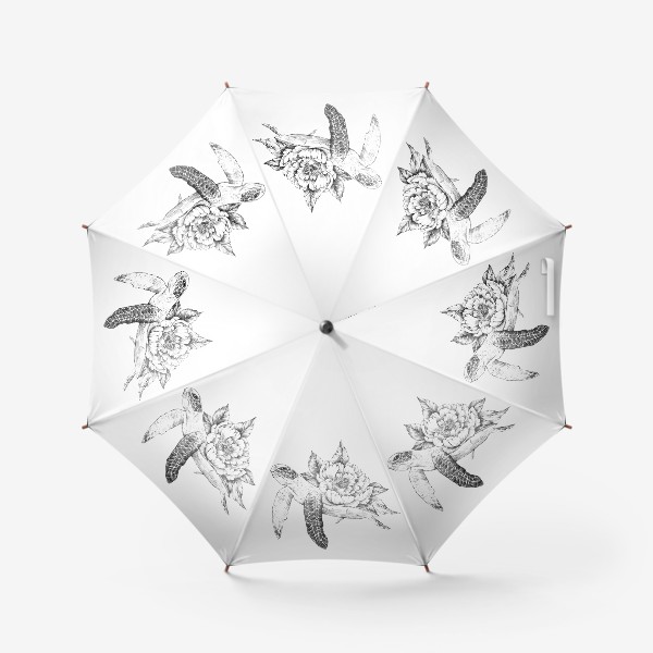 Зонт «Черепаха с пионом»