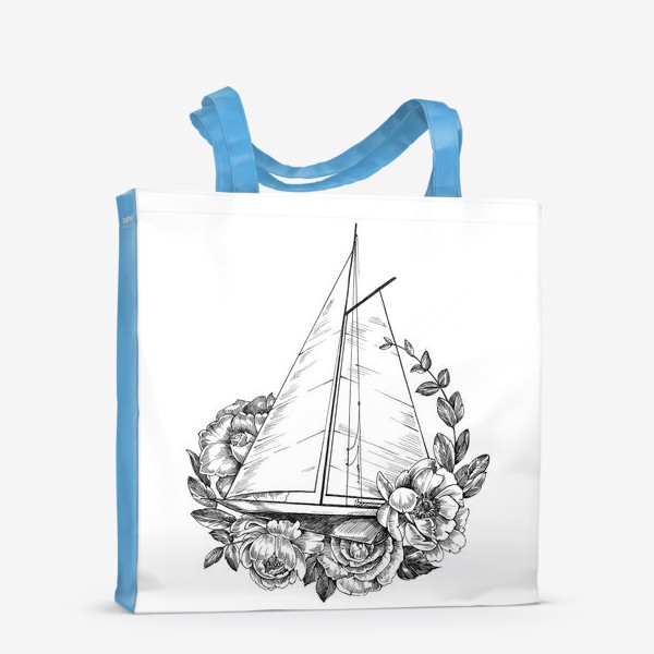 Сумка-шоппер «Яхта с цветами»