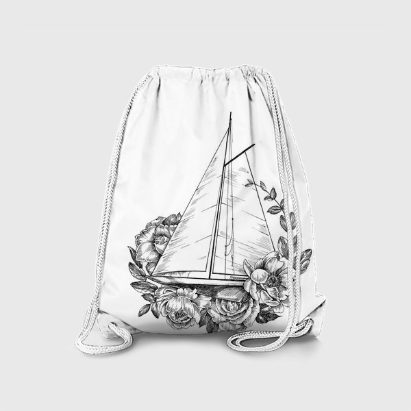 Рюкзак «Яхта с цветами»