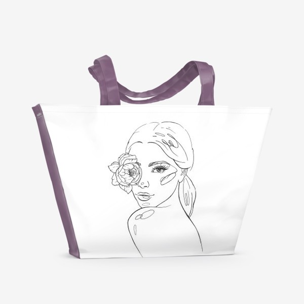 Пляжная сумка «Дама с пионом»