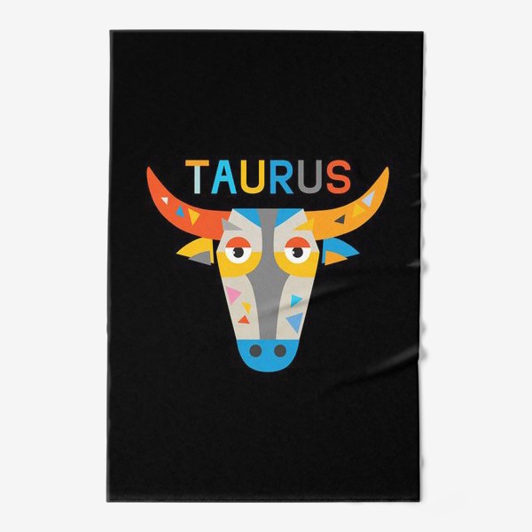 Полотенце &laquo;Taurus. Знак зодиака Телец. Черный&raquo;