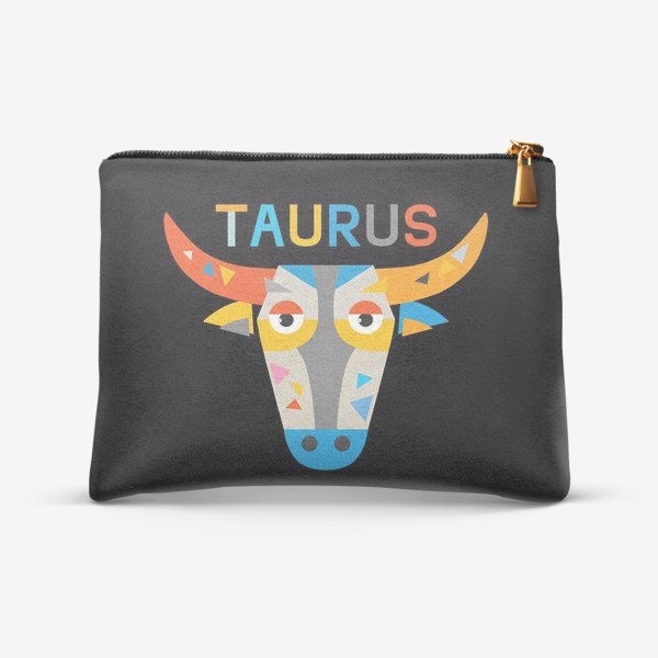 Косметичка «Taurus. Знак зодиака Телец. Черный»