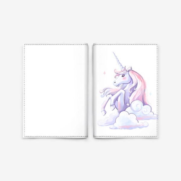 Обложка для паспорта «Единорог акварель»