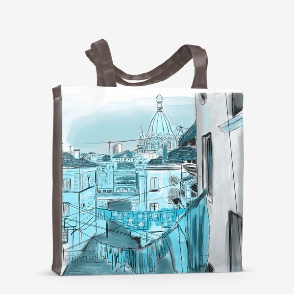 Сумка-шоппер «Город в голубых тонах»