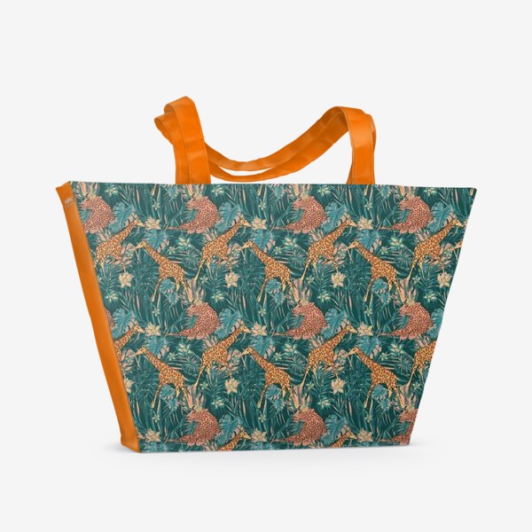 Пляжная сумка «Сумерки в джунглях, паттерн»