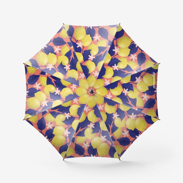 Зонт «Лимоны с синими листьями»