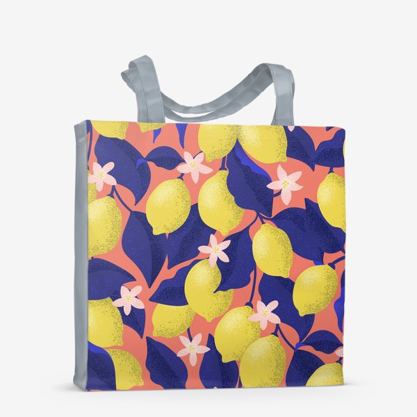 Сумка-шоппер «Лимоны с синими листьями»