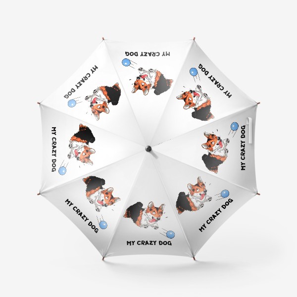 Зонт «Корги и мячик»