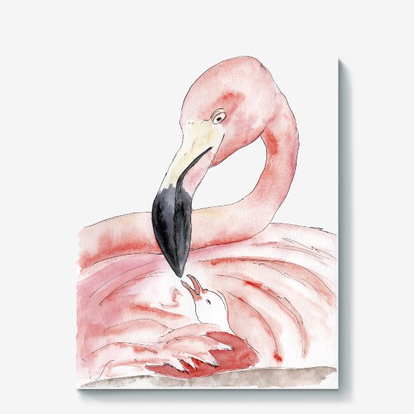 Холст «Фламинго. Розовые, как сама нежность»