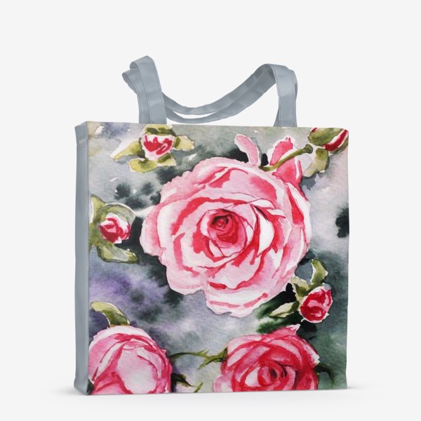 Сумка-шоппер «Цветущие розы в акварели»