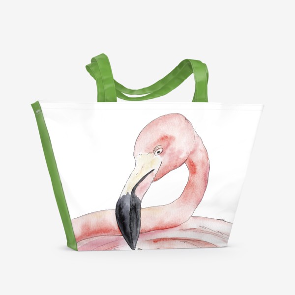 Пляжная сумка «Фламинго. Розовые, как сама нежность»