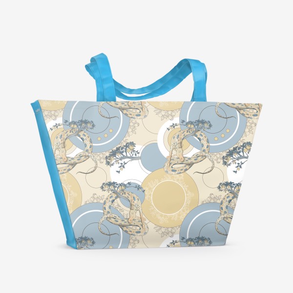 Пляжная сумка «Абстрактный паттерн змея круги»