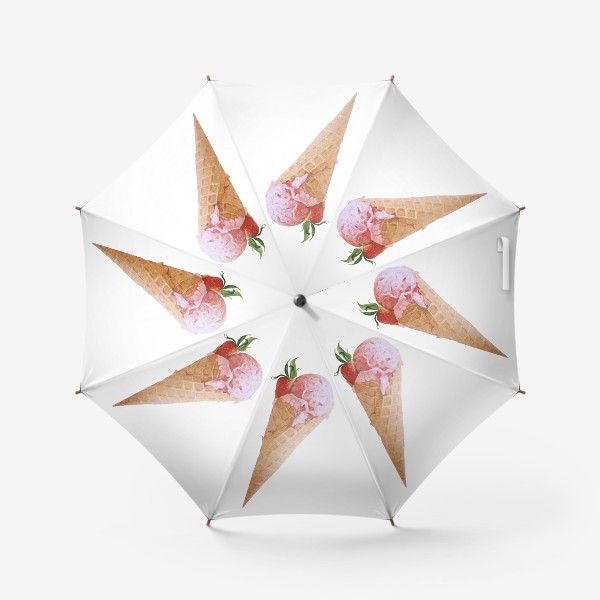 Зонт «Рожок клубничного мороженого»