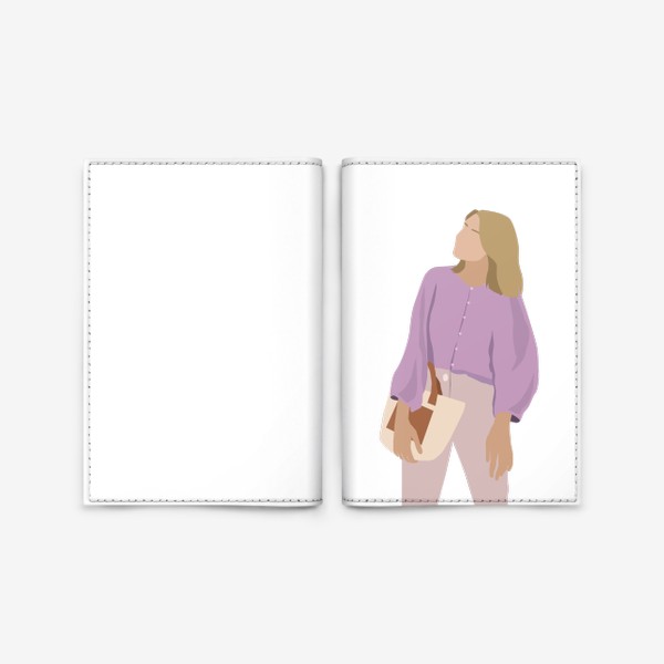 Обложка для паспорта «Девушка, мода, фешн иллюстрация»