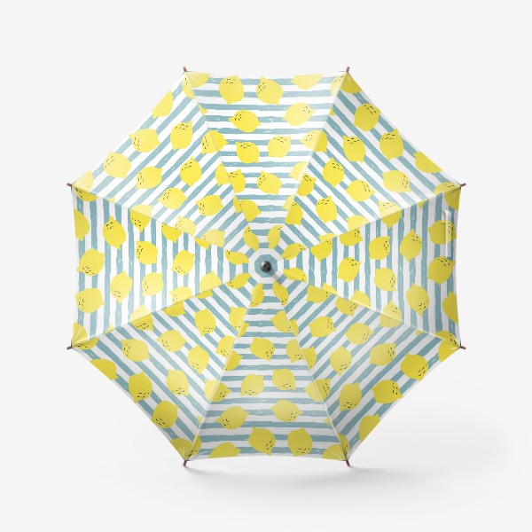 Зонт «Лимоны на полосатом фоне»