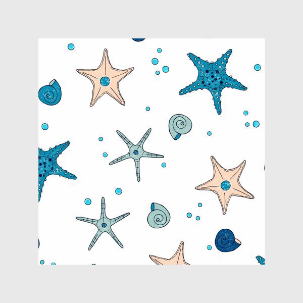 Шторы «морские звёзды, ракушки»