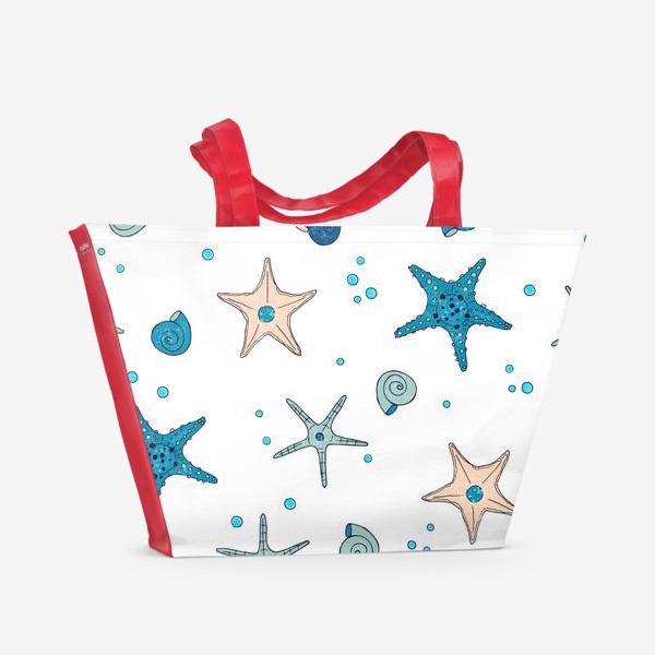 Пляжная сумка «морские звёзды, ракушки»
