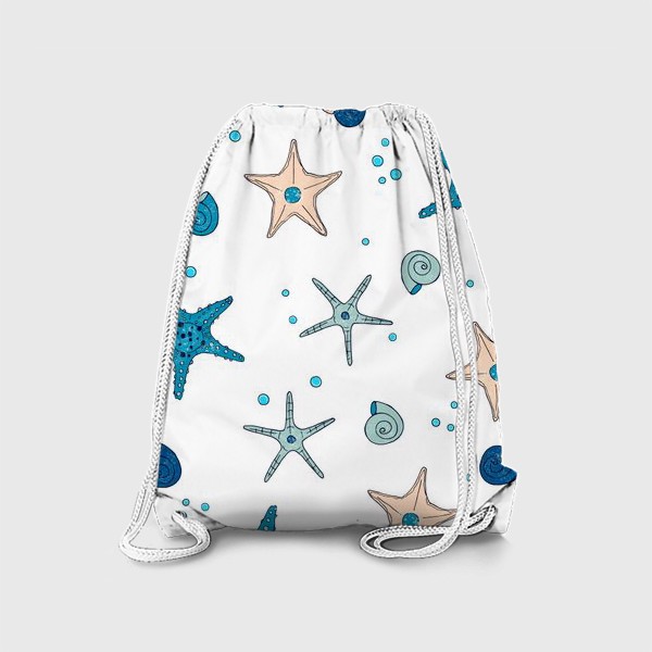 Рюкзак «морские звёзды, ракушки»