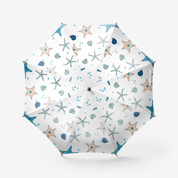 Зонт «морские звёзды, ракушки»