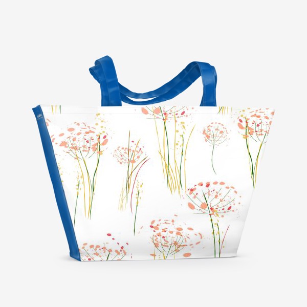 Пляжная сумка «абстрактные цветы и травы»