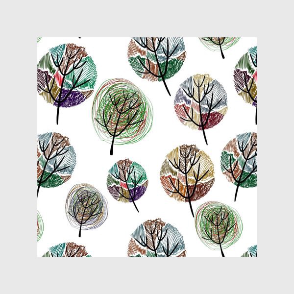 Шторы «Цветные стилизованные деревья »