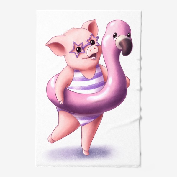 Полотенце «Свинка с фламинго»