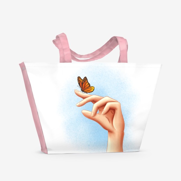 Пляжная сумка «Бабочка на руке»