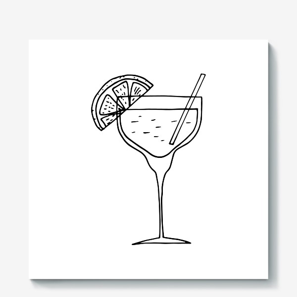 Холст «летний коктейль. напиток в бокале. бар»